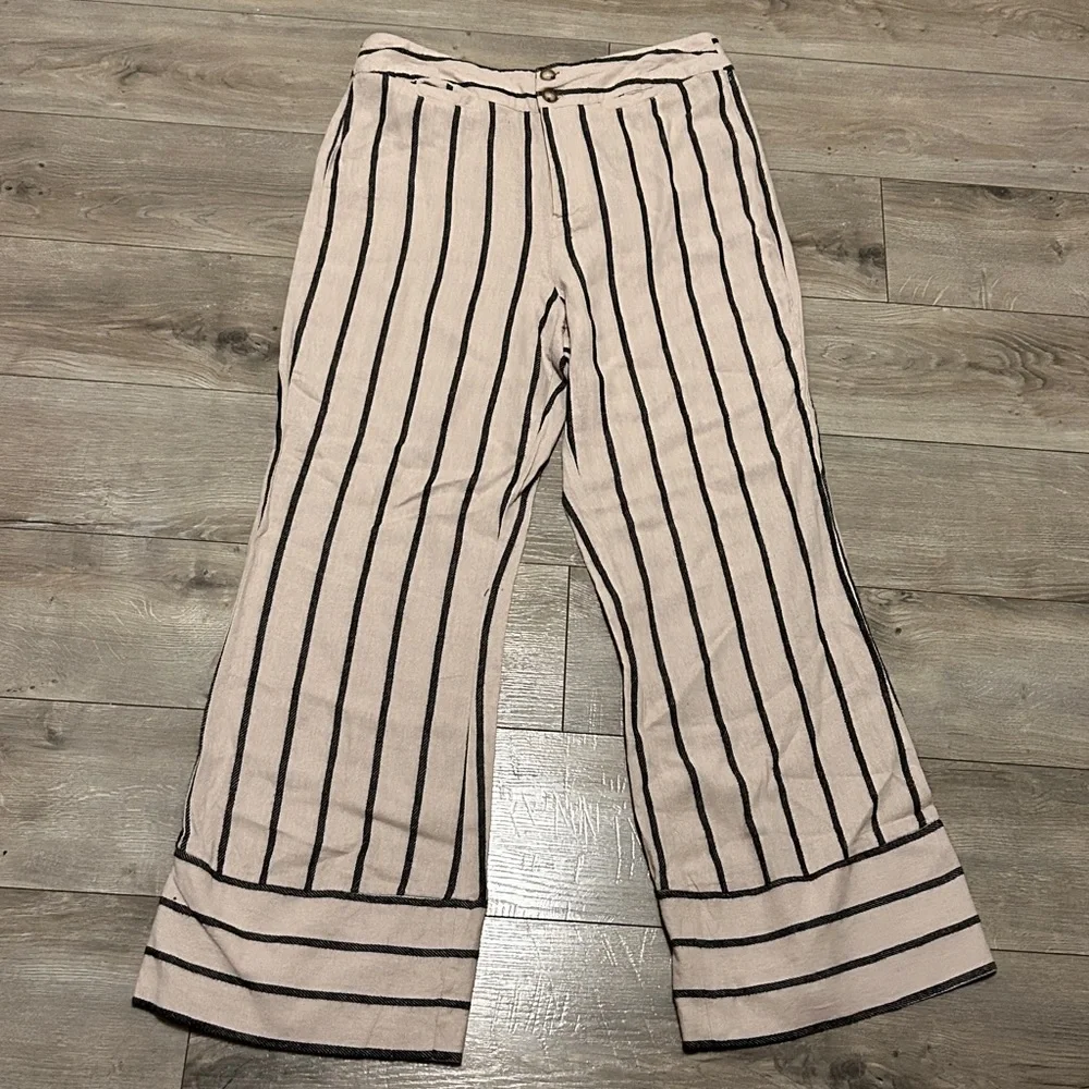 NWT Tahari Black and White Striped Wide Leg Pants - Picture 4 of 14